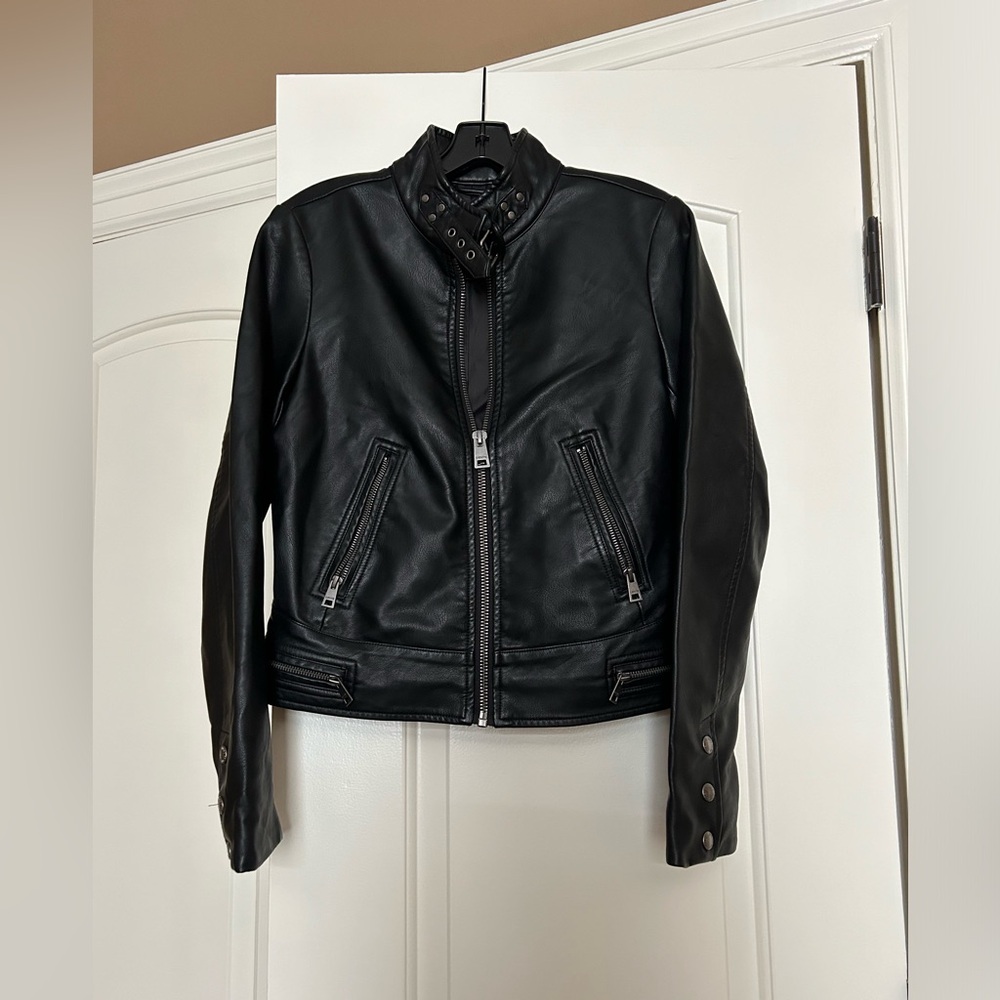 Leather biker jacket